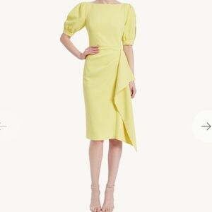 Badgley Mischka Professional Puff-Sleeve Day Dress Size 4 NWT